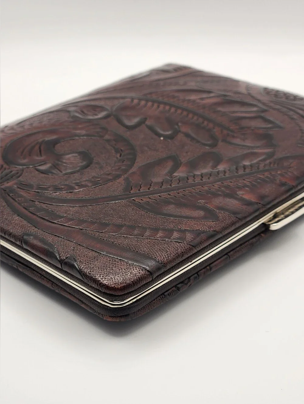 Lodis Los Angeles Framed Leather Kiss-Lock Wallet - Brown